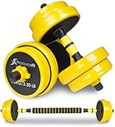 ProsourceFit Adjustable Dumbbell & Barbell Weight Set, 2-in-1 Free Weights, Home Gym Equipment