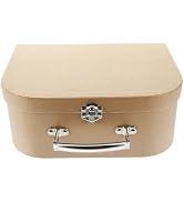 Cardboard Suitcase Box with Handle - Decorative Thickened Paperboard Storage Box for Crafting Org...
