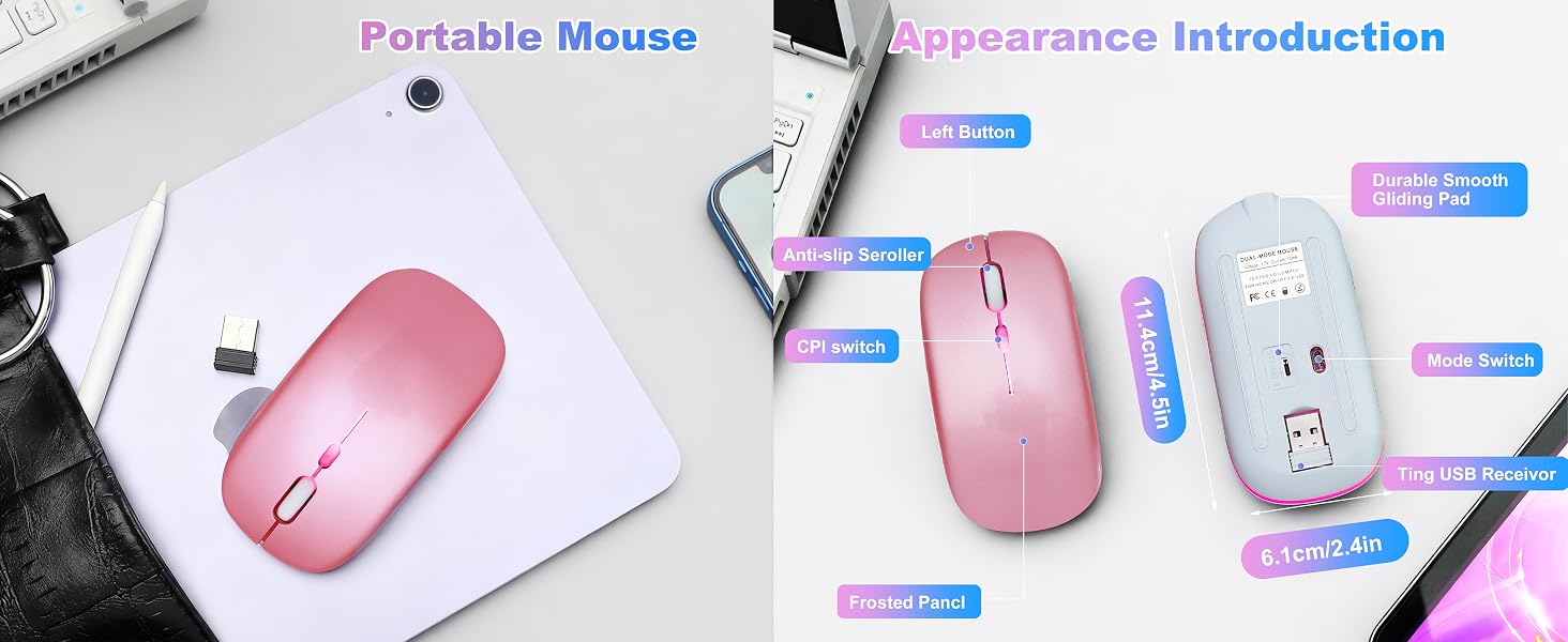 AZTZATZ Wireless Bluetooth Mouse Rechargeable