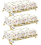 QIYANPAX 3 Pack Construction Plastic Birthday Party Tablecloths, 54 x 108 Inches - Construction T...