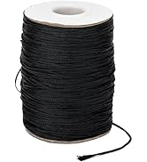 jijAcraft Black Nylon String, 1.5mm x 110yards Black Nylon Thread Braided Bracelet Making, 18 Lif...