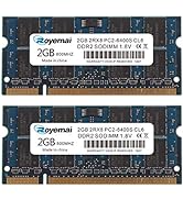 Royemai 4GB Kit (2x2GB) PC2-6400 RAM, DDR2 800MHz SODIMM 2RX8 CL6 1.8V 200pin Memory RAM for Lapt...