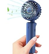 Hssio Portable Mini Fan, Handheld Fan, Small Desk Fan 180° Adjustable, 16 Hours Working Time, 6 S...