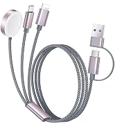 Temdan for Apple Watch Charger,3 in 2 USB C Cable for iPhone 16 Charger/Type C/Lightning Multi Ch...