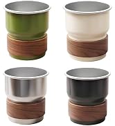 LNTJOQXBM Camping Cups 18/8 Stainless Steel,10oz/4 Pcs | Stackable Coffee Mugs, Portable Tea Drin...