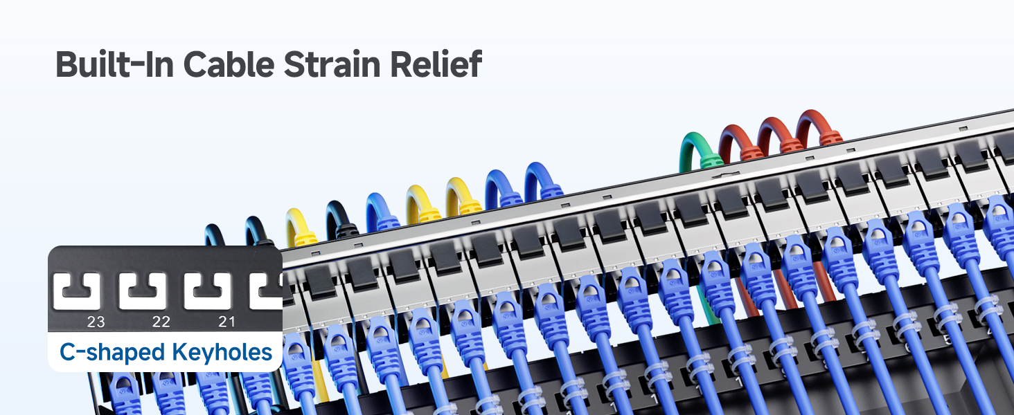 Ethernet Patch Panel with Inline Keystone