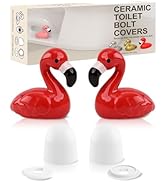 boeemi Toilet Bolt Covers Decorative- 2PCs Red Flamingo Toilet Screw Caps Ceramic Bathroom Decor ...