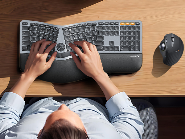 Backlit Wireless Ergonomic Keyboard
