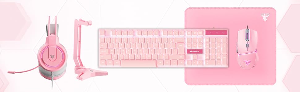 FANTECH P51 PINK GAMING MOUSE COMBO