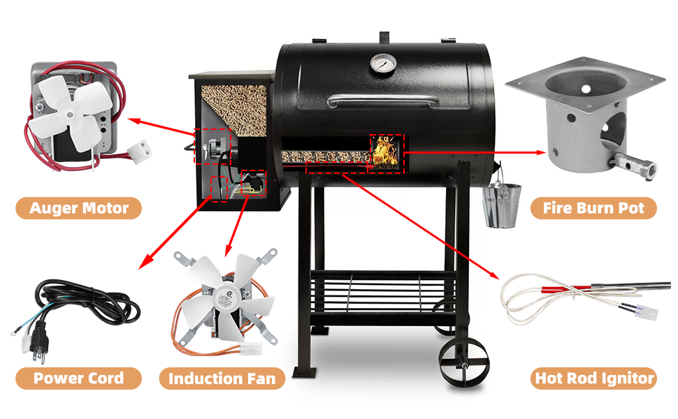 grill replacement parts kit induction fan