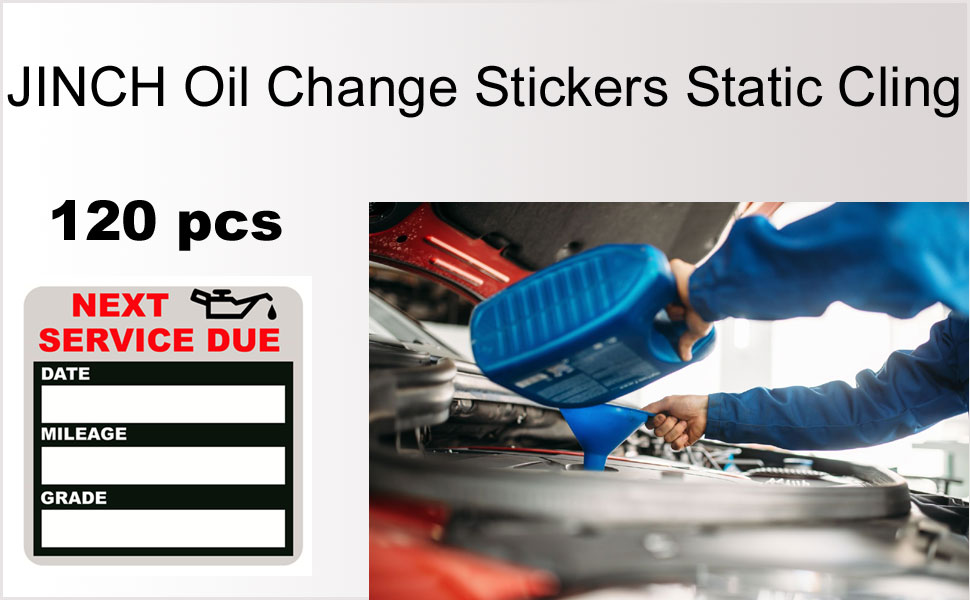 oil change stickers static cling