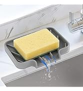 JACZZO Silicone Soap Dish for Shower and Bathroom - Small Bar Soap Holder with Self Draining Spou...