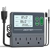 DIGITEN Temperature and Humidity Controller with Timer - 3 Outlet, 2 Separate Probes, Plug in The...