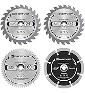ENERTWIST 4-1/2 Inch Compact Circular Saw Blade Set, Pack of 4-Pieces TCT/HSS/Diamond Saw Blades ...
