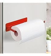 Magnetic Paper Towel Holder for Fridge Red,Heavy Duty Strong Magnet Backing for Toolbox,Grill,BBQ...