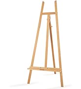 Somime A - Frame Wooden Display Easel - Adjustable Lyre Beechwood Studio Easel Stand Holding Canv...