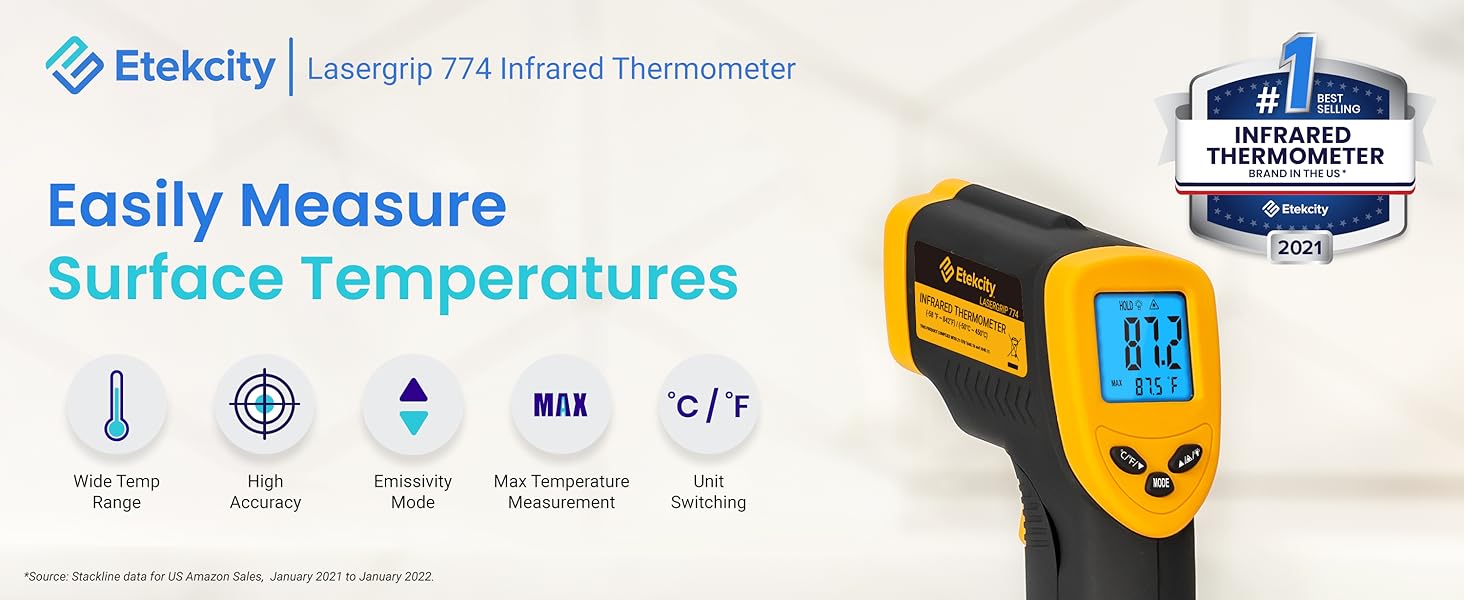 Lasergrip 774 upgrade can easily measure the surface temperature