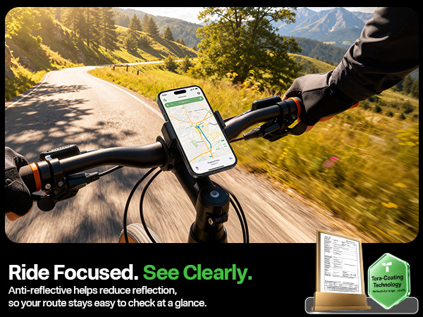 Ride Focused. See Clearly. Your route stays easy to check at a glance.