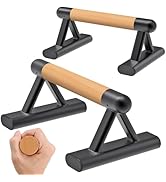 SELEWAERE Parallettes Floor Workout Push Up Handles Non-Slip Pushup Bars Handstand Bars for Calis...