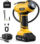 AstroAI Cordless Tire Inflator Portable Air Compressor 160PSI 12VDC Battery | Dual Power Supply A...