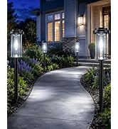 DERAYSION 12 Pack Solar Lights Outdoor, 21" Solar Pathway Lights Auto On/Off Waterproof Garden Li...