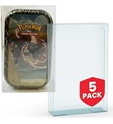 EVORETRO Plastic Display Case Protector for Pokemon Small Tin Packaging - 5-Pack 0.40 mm Thich Ar...