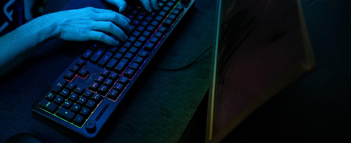 A close up shot of the nightfall keyboard being typed on
