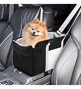 Portable Dog Car Seat for Small Dogs - Pet Booster Seat with Safety Leash, Adjustable Straps, Was...