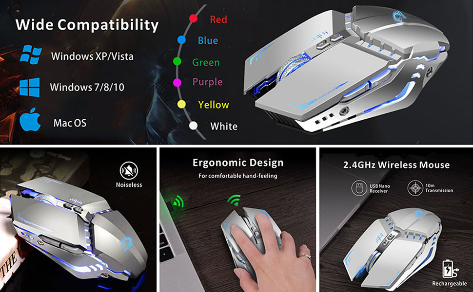 silent rechargeable wireless mouse