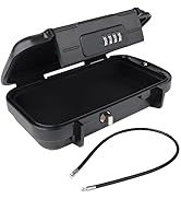 Portable Safe Box, Personal Lock Box, 4 Digit Combination Security Box, Lockable Beach Travel Saf...
