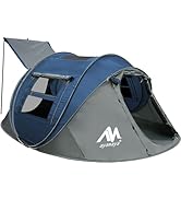 4 Person Pop Up Tents for Camping - AYAMAYA Waterproof Instant Family Tents with Skylight & Remov...