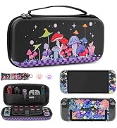 RHOTALL Colorful Mushroom Carrying Case for Nintendo Switch 2 (2025),Black Protective Travel Case...