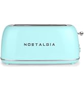 Nostalgia Classic Retro 4-Slice Toaster- Vintage Design- Enamel Coated Steel Body- Wide Slots for...
