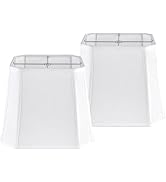GO&SO 2 Pack White Linen Lamp Shades Square Cut Corners, 10