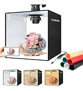 YicDofu 12''x12'' Foldable Photo Light Box Studio Kit with 120 LED Ring Light 3 Lighting Modes & ...