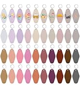 LOTMER 40 PCS Hotel Keychain Blank with Key Rings, 20 Colors Plastic Rhombus Motel Keychain for D...