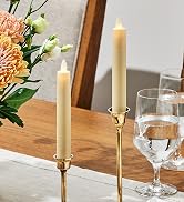 Luminara - Flameless Battery Operated Taper Candle - Ivory - Pack of 2-1x6 inch - LED Flickering ...