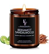 Bergamot Sandalwood Candle, Scented Candle for Home Soy Wax Candle, Aromatherapy Candle Gift for ...