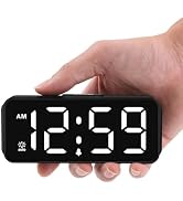 Peakeep Small Mini Digital Alarm Clock Battery Operated for Bedroom Travel, 1.65" Numbers Large D...