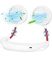 Portable Neck Fan Hand Free Personal Mini Fans USB neck hang fan, 360 Degree Free Rotation person...