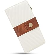 Sunpour Wallets for Women RFID Blocking Trifold Wallet, Large Capacity Leather Ladies Wallet with...