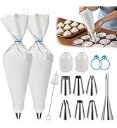 Reusable Piping Bags and Tips Set, 16inch Pastry Bags for Cake Decorating, Cupcakes Cookies with ...