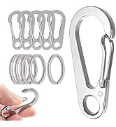 5 PCS Dog ID Tag Clips Holder 1.77 Inch Mini Custom Quick Release Hook with Key-Chain Ring EDC St...