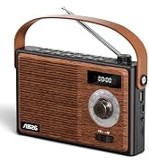 AM FM Radio Portable Retro Bluetooth Speaker Support USB/TF/AUX Player, Vintage Wireless Radio wi...