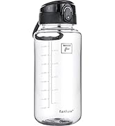 Fanhaw 32 Oz Clear Tritan Water Bottle with Chug Lid, BPA-free, Wide Mouth, Leak Proof - for Gym,...