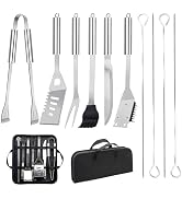 11Pcs Stainless Steel BBQ Grilling Accessories Set, Dad Gifts for Fathers Day Grilling Gifts,Port...