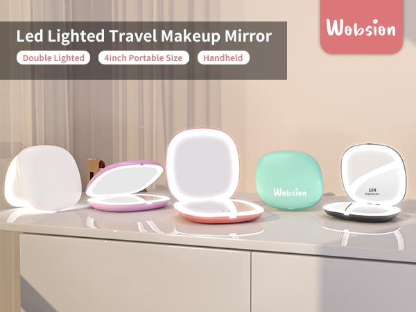 travel mirror with light