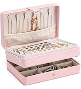 MODENGKONGJIAN Jewelry Organizer Box, 2-Layer Large Jewelry Storage Case, Portable Travel Jewelry...