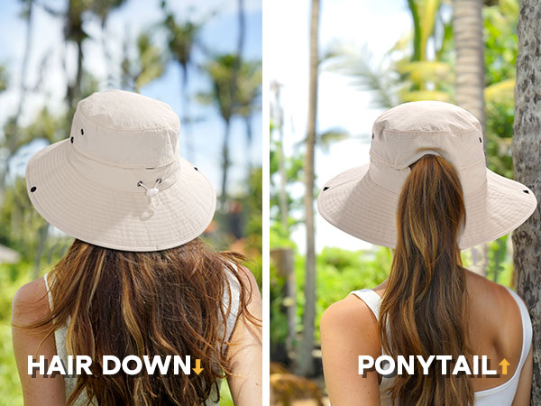 sun hat with ponytail hole