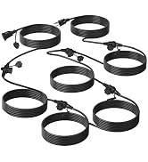 25FT Outdoor Extension Cord,5 Evenly-Spaced Outlet Plugs,Black Outdoor Extension Cord,Multiple Ou...